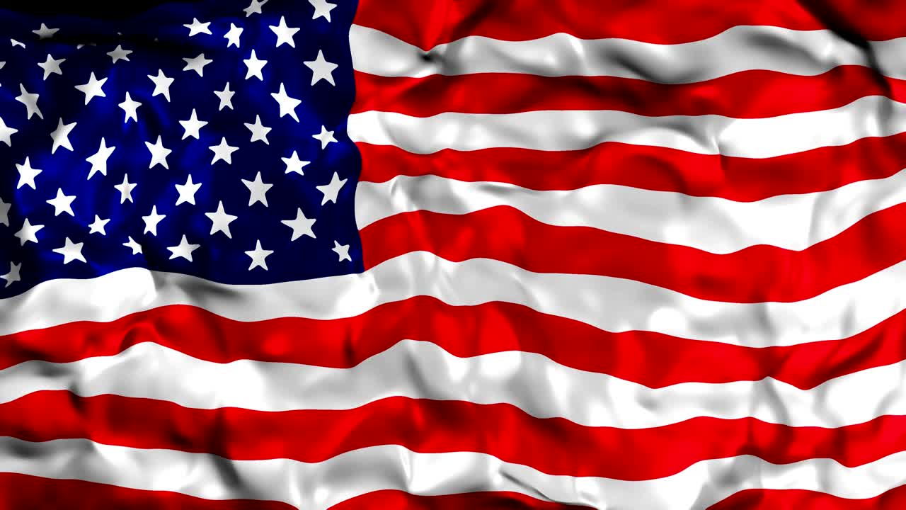 la bandera de los estados unidos - girando, agitando