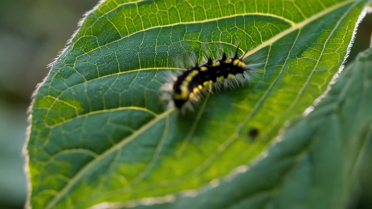 Caterpillar on a Sunflower Leaf