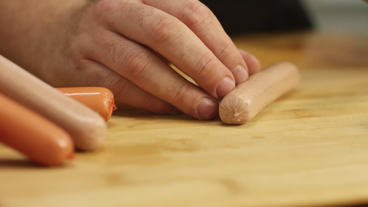 preparación de salchichas
