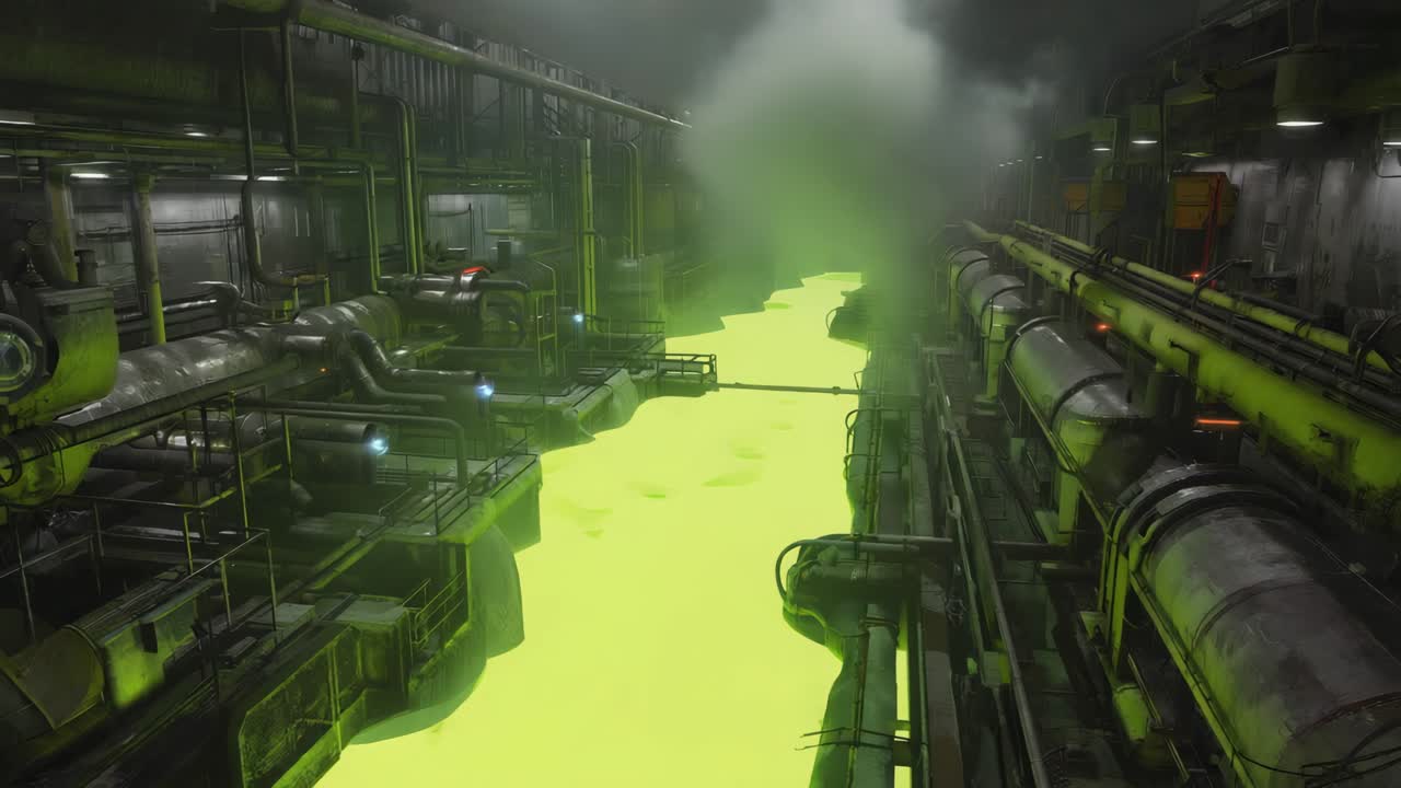 Industrial Factory with Toxic Waste