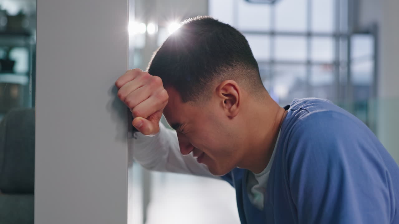 Stressed healthcare worker