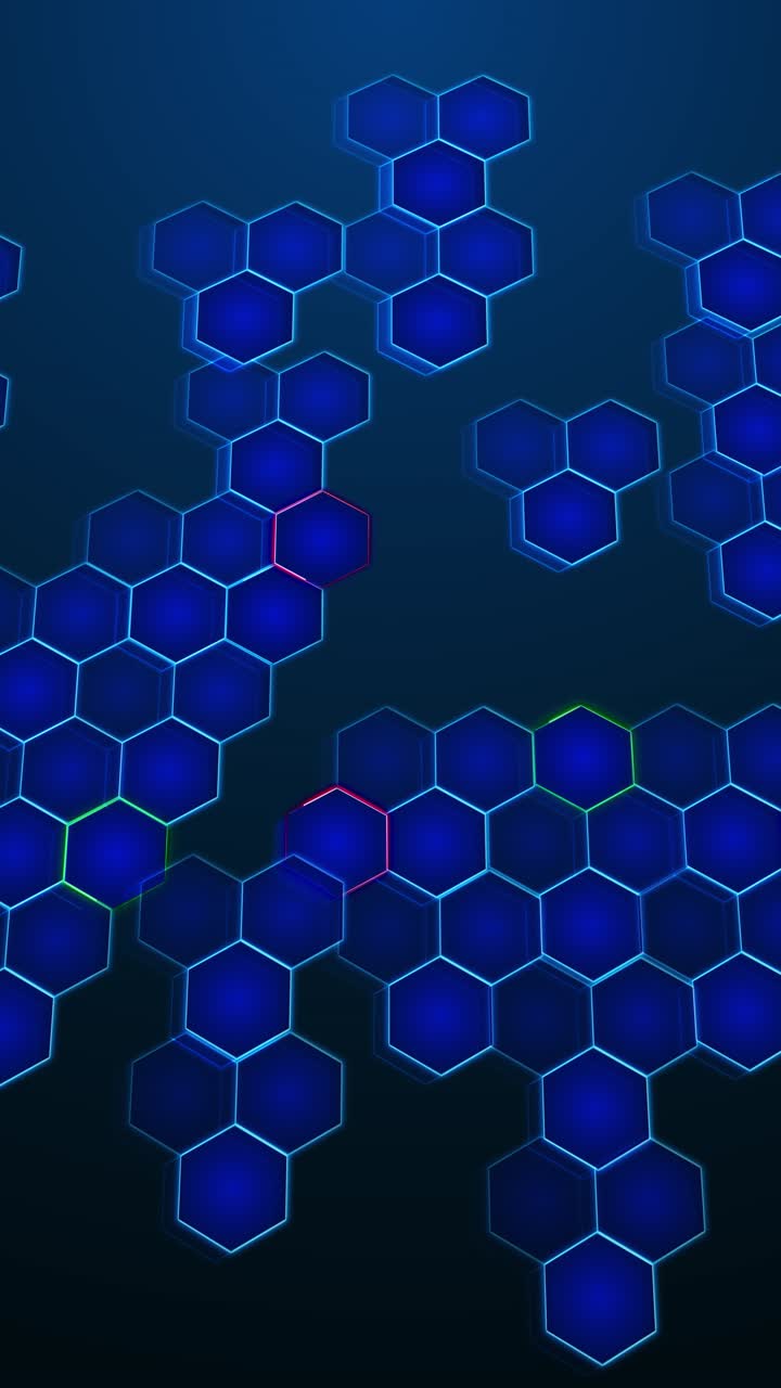 Futuristic hexagon wave dark cyberspace abstract wave dots line white moving particles surface