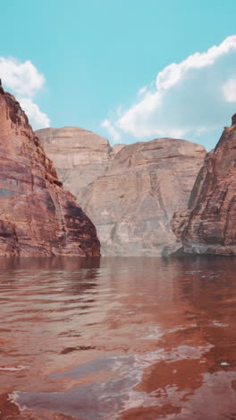 beautiful canyon with lake and blue sky