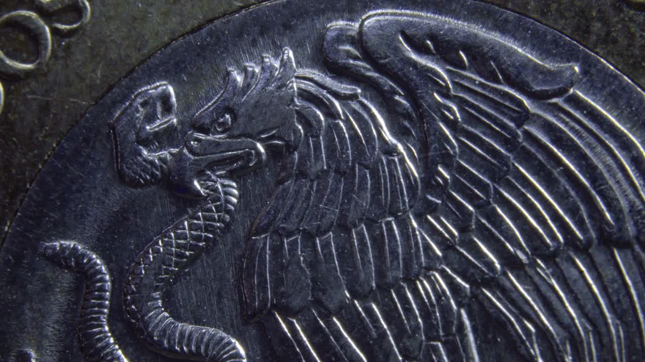 Ikonická aztécká legenda, symbol Tenochtitlanu na mexické minci pesos