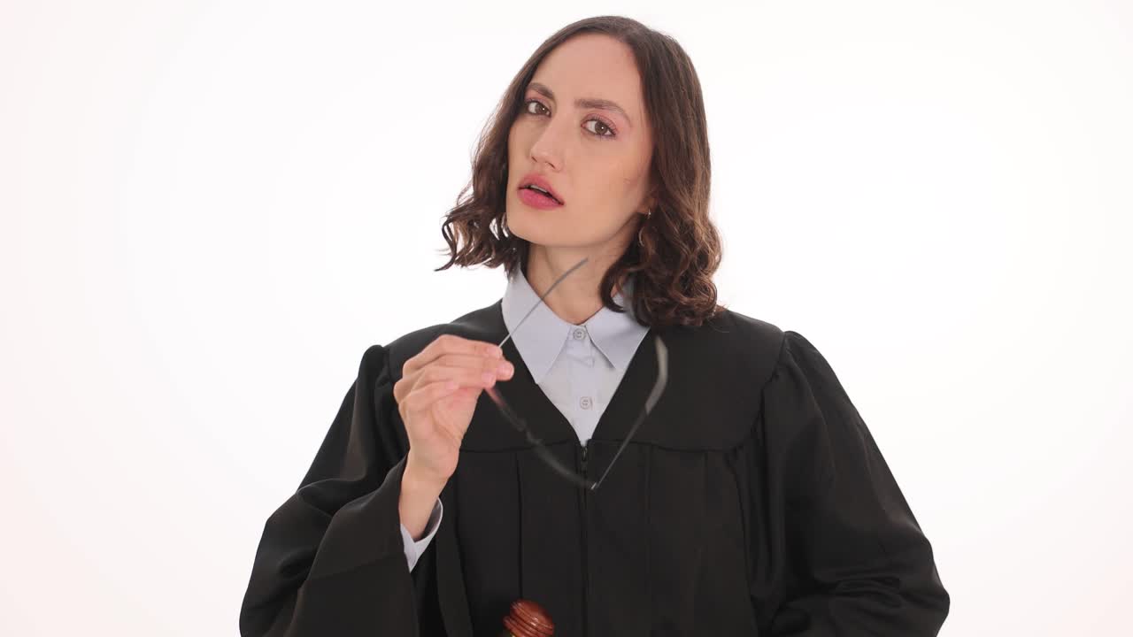 Female Judge Expressing Various Emotions