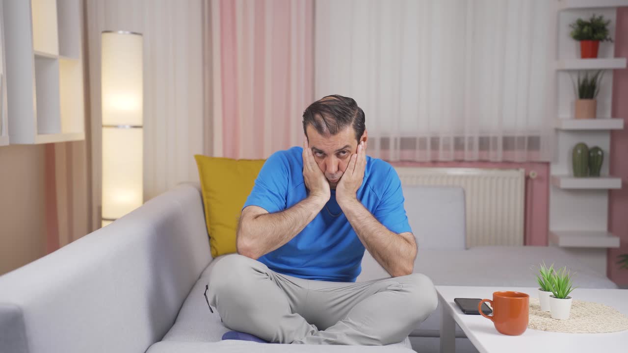 스트레스를 받은 남자.