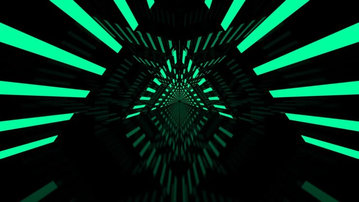 Technological Looped Abstract Background Hallway Tunnel