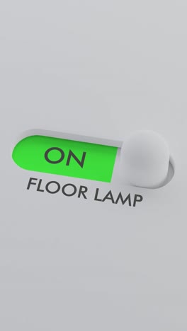 encendiendo el interruptor de la lámpara de piso vídeo vertical
