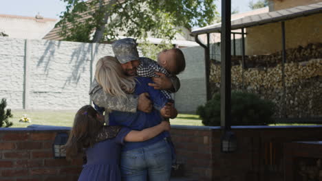 soldier welcomed home by family