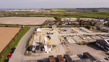 Panning-aeral-shot-over-building-site-location