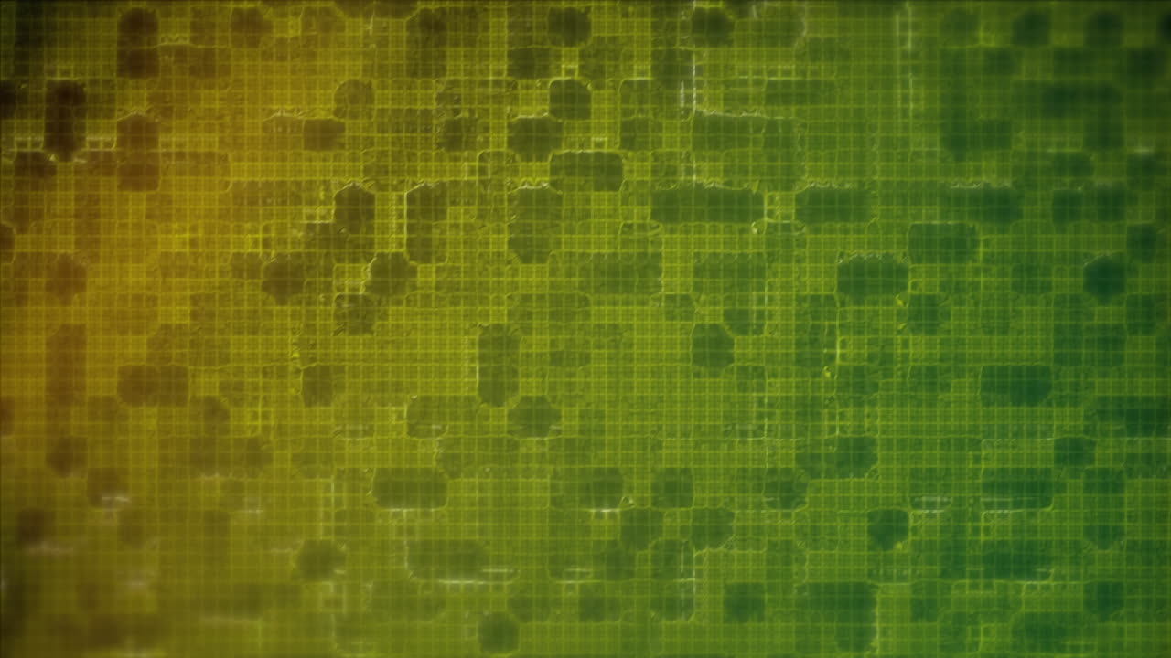 Animation of cells moving through a grid on yellow background