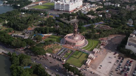 cinematic footage of hyderabad's most famous area, the ambedkar statue, and the dr