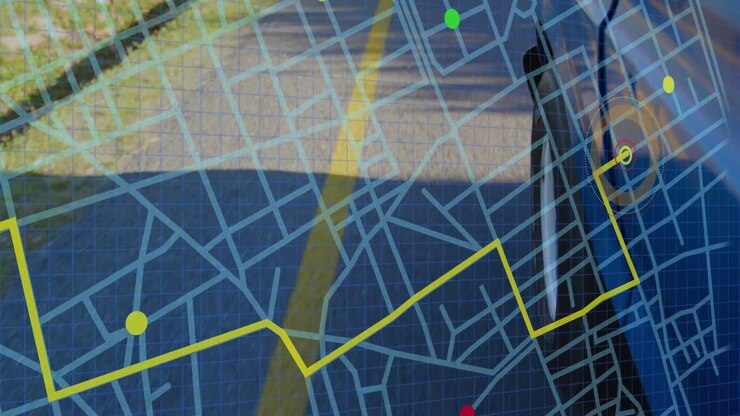 Animation of digital map and navigation over road