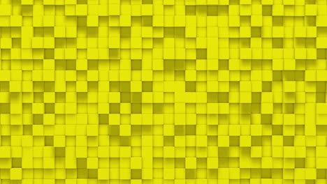 yellow small box cube random geometric background. abstract square pixel mosaic illustration. land block background. fantasy fractal design. digital art. 3d animation loop of 4k