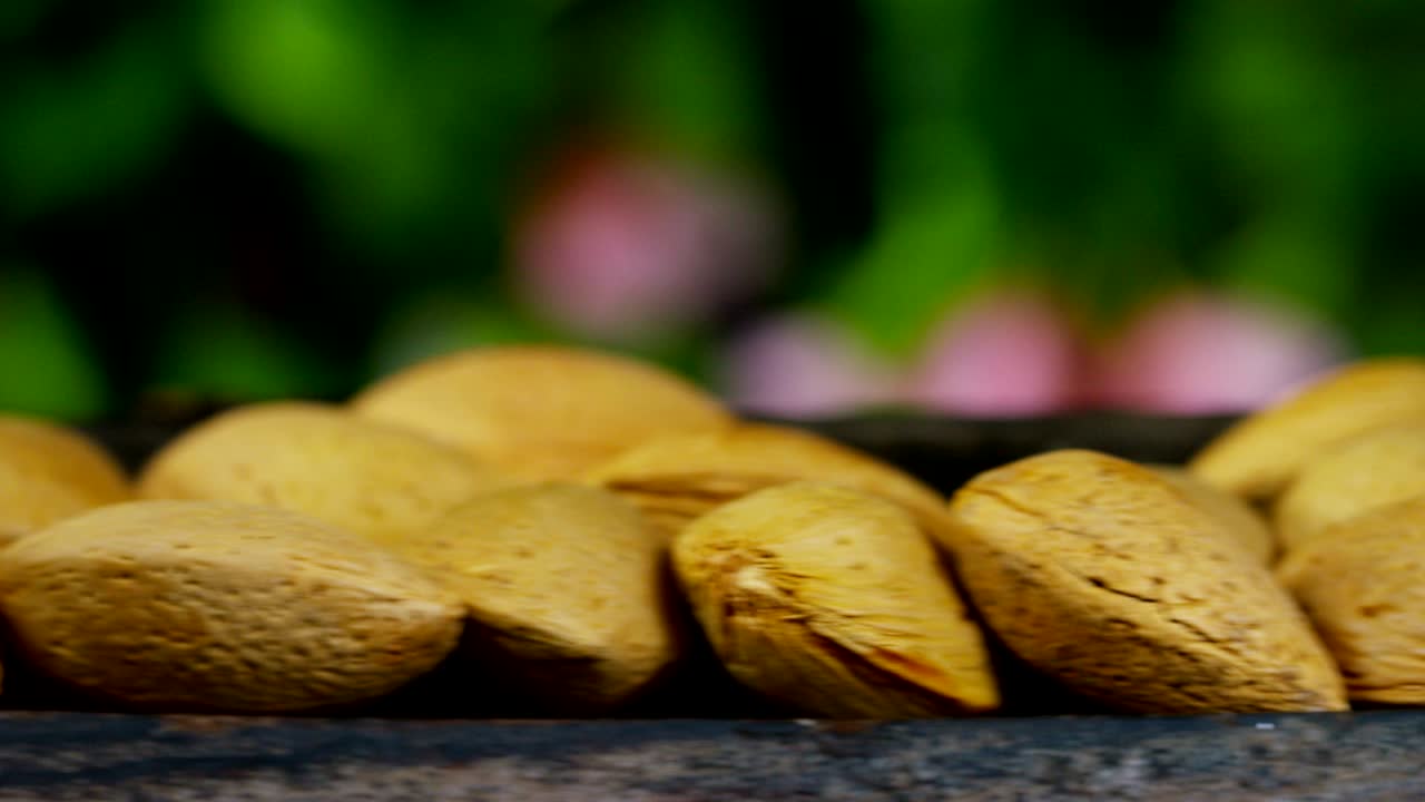 macro de almendras que se utilizan para dietas porque son ricas en proteínas y energéticas.