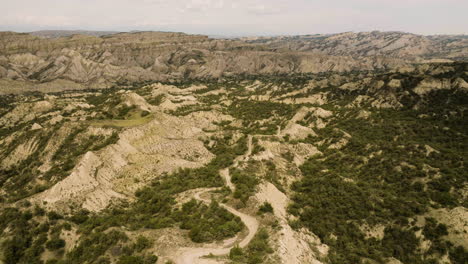 paysage de badlands arides dans la réserve naturelle de vashlovani, géorgie