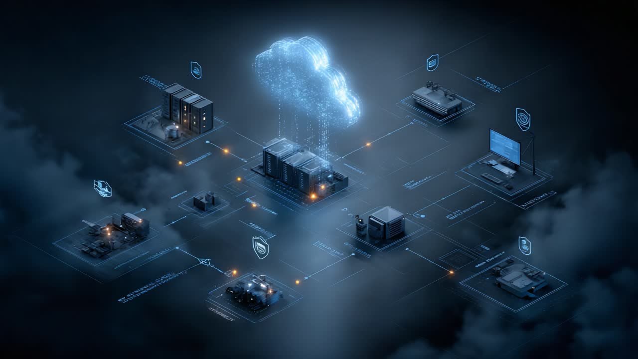 A Futuristic Network Architecture Illustrating Cloud Computing with Connected Data Centers and Secure Interfaces in a Dark Digital Environment