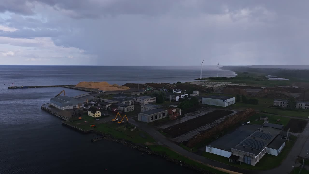 Storm clouds, heavy rain, Mērsrags coast showing climate change vulnerability