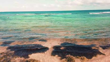 view of the ocean tropical beach in the riviera maya, quintana roo, mexico