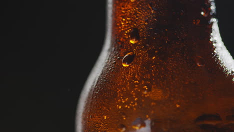 Close-Up-Of-Condensation-Droplets-On-Bottle-Of-Cold-Beer-Or-Soft-Drink-With-Copy-Space