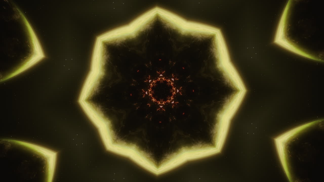 Abstract rossette-like kaleidoscope animated pattern