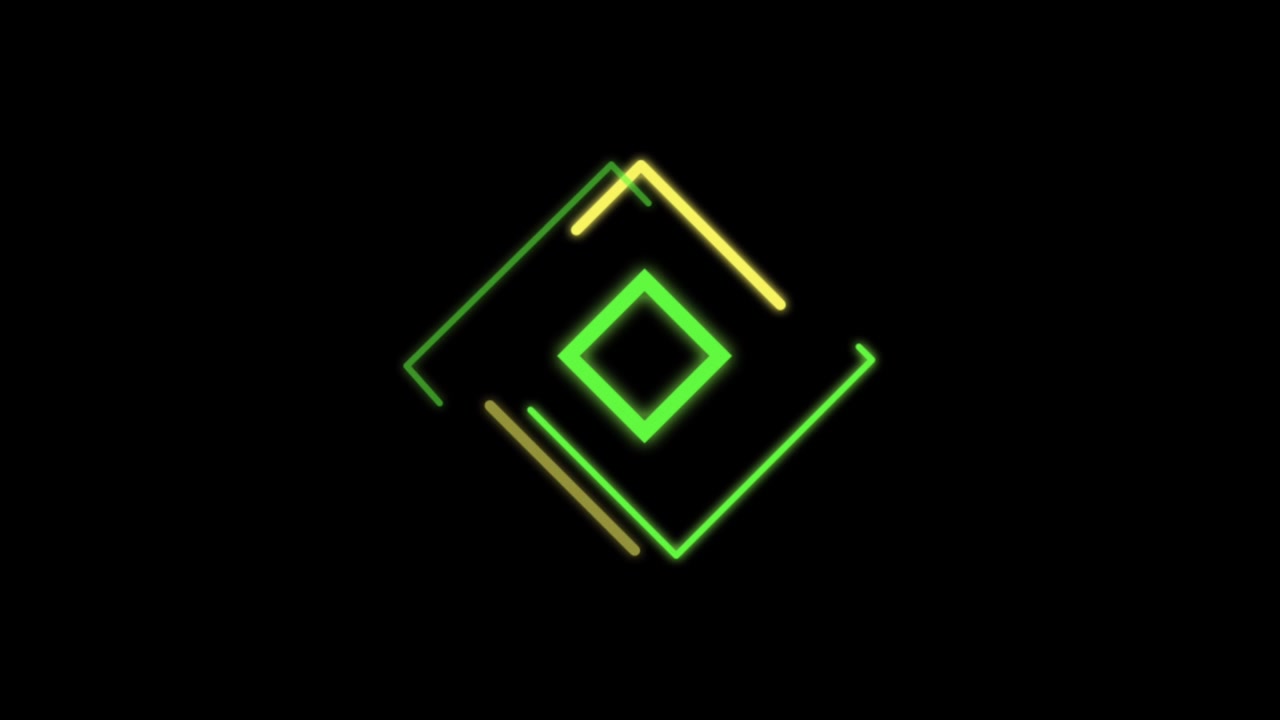Animation colorful geometric shape isolate on black background.