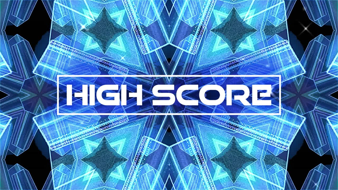 빨간색 배경에 디지털 산 위에 높은 점수 텍스트의 애니메이션