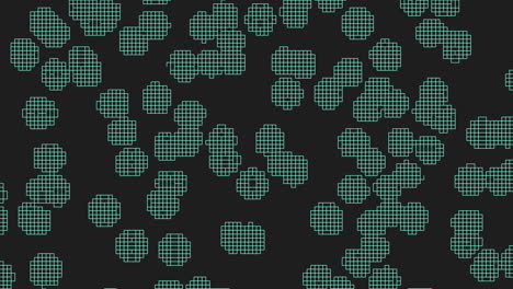 green geometric circles in random style on black gradient