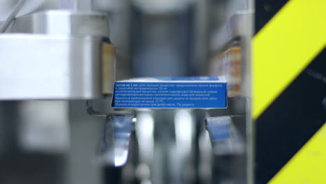 pharmaceutical drugs packaging process. pharmacy package. packing machine