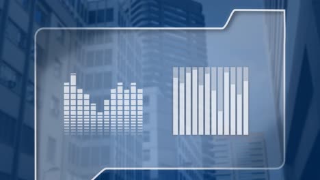 Animación-De-Estadísticas-Y-Procesamiento-De-Datos-Financieros-Sobre-El-Paisaje-Urbano