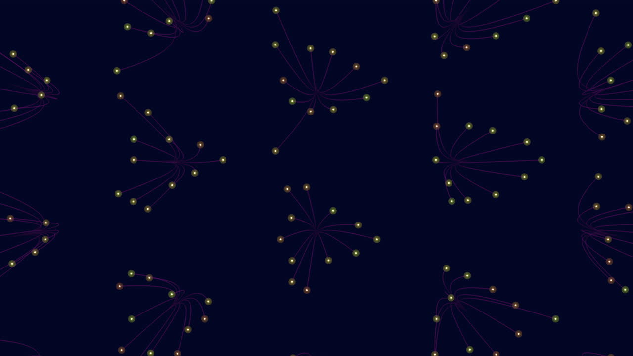 Vibrant purple and blue dot pattern with network of connecting lines