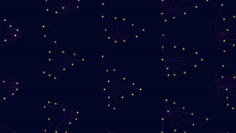 Vibrant purple and blue dot pattern with network of connecting lines