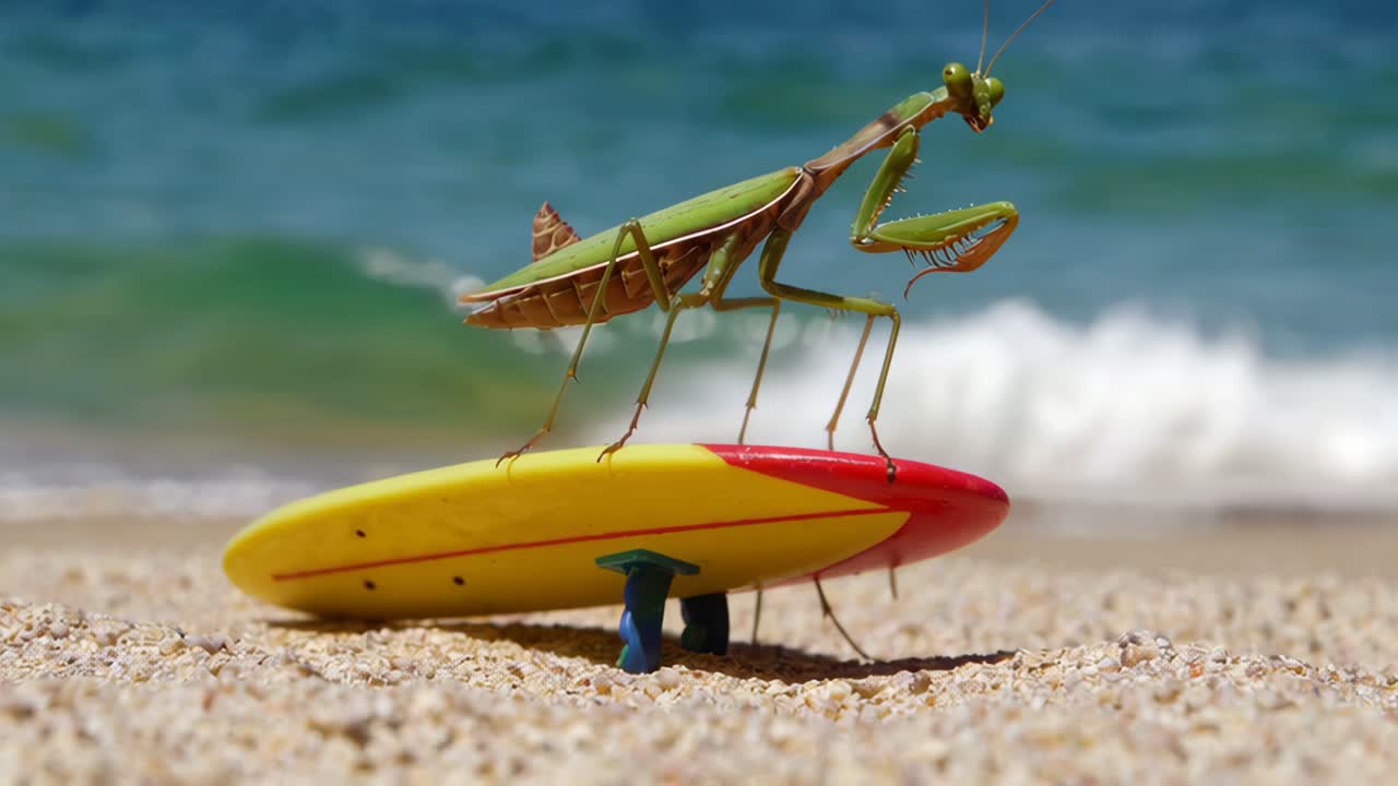 Sjov knæler, der surfer