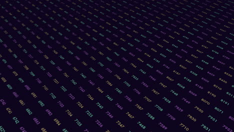 Matrix pattern with neon numbers on black space