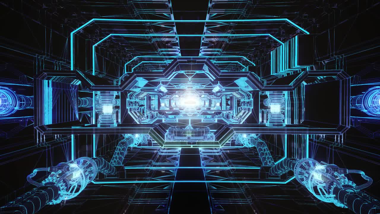 túnel futurista con luces hipnotizantes