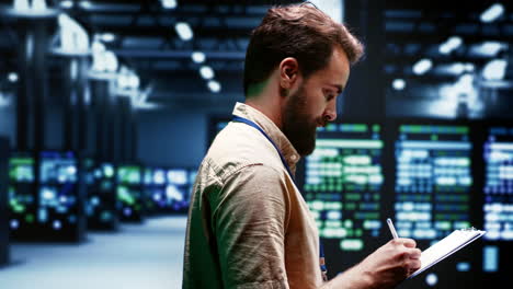 manager overseeing crypto mining farm