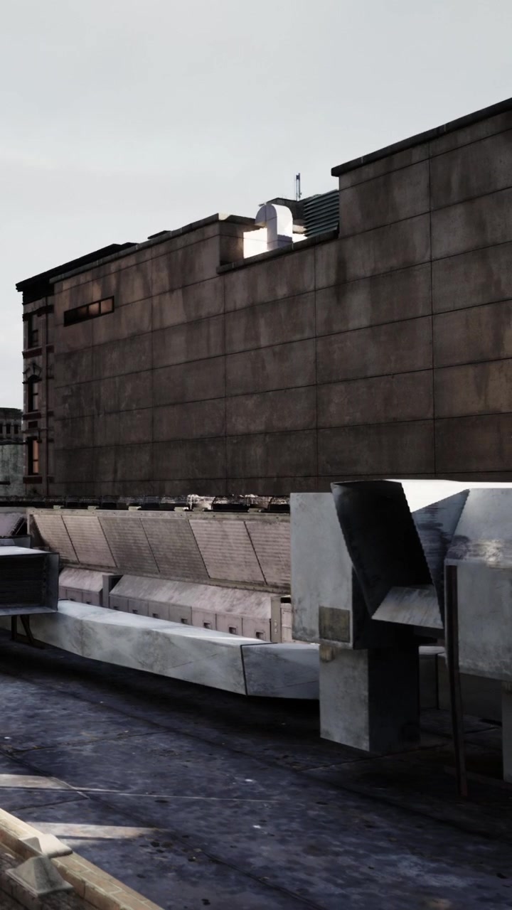 Los tejados de la ciudad ofrecen una vista de edificios y espacios vacíos en el área urbana.