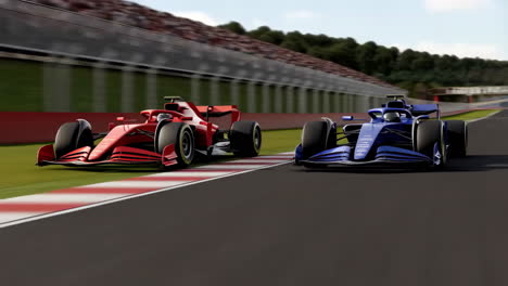 formula 1 race cars on track