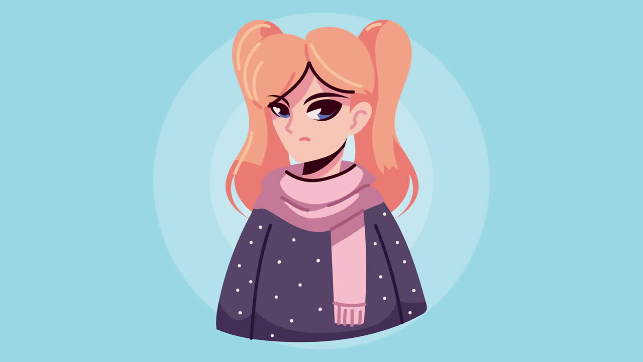 애니메이션 소녀 초상화