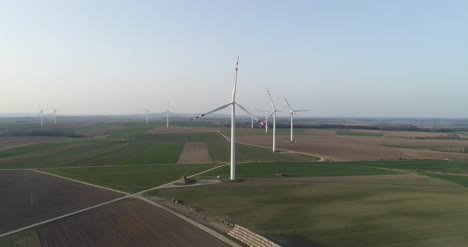 aerial view of windmills farm power energy production 44