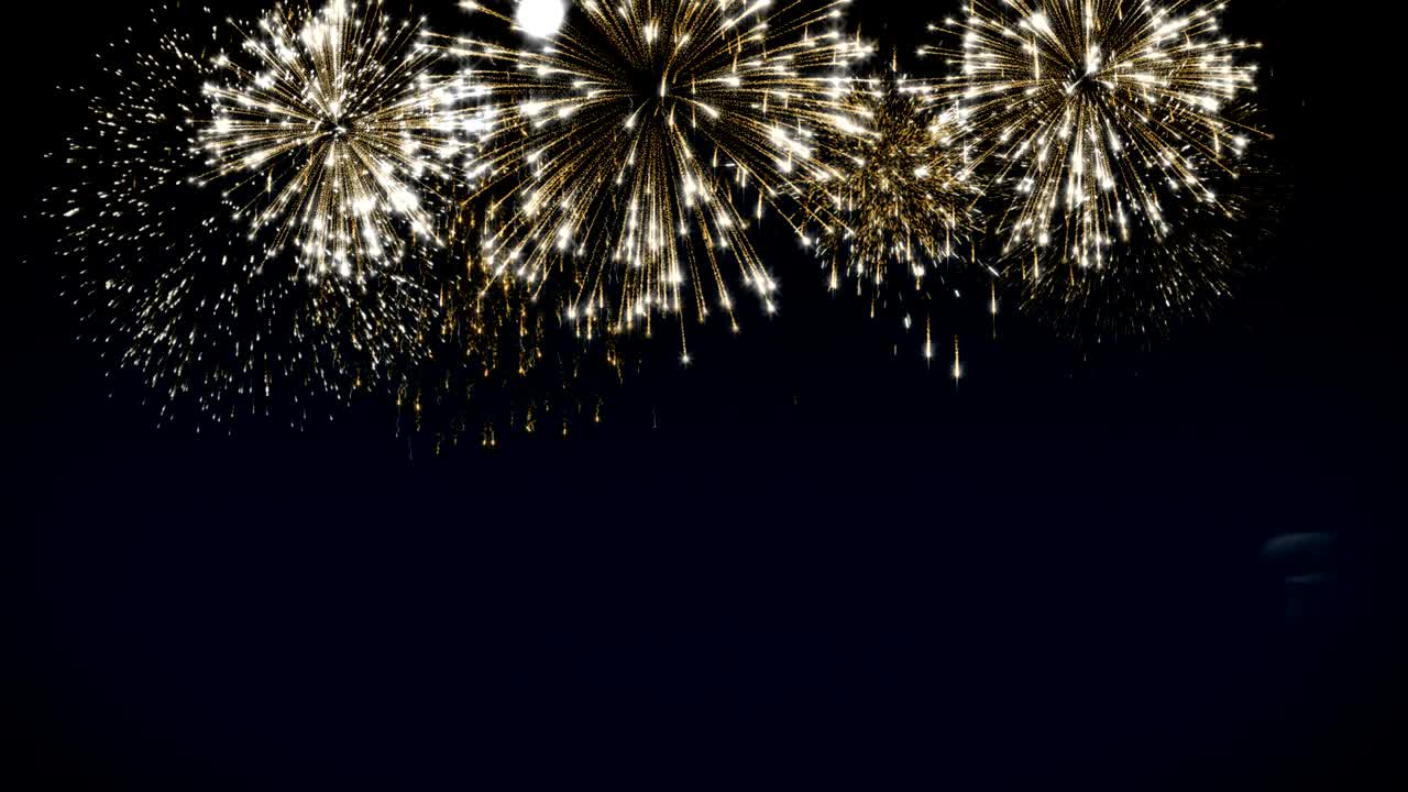 Looping animated fireworks Season's Greetings social post card.Loop holiday Celebration concept.Multiple languages:english,german,french,spanish,italian,portuguese.Loopable animation for festive event