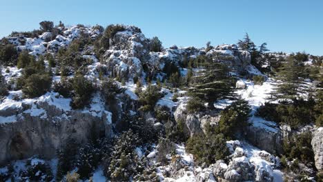 through snowy hill
