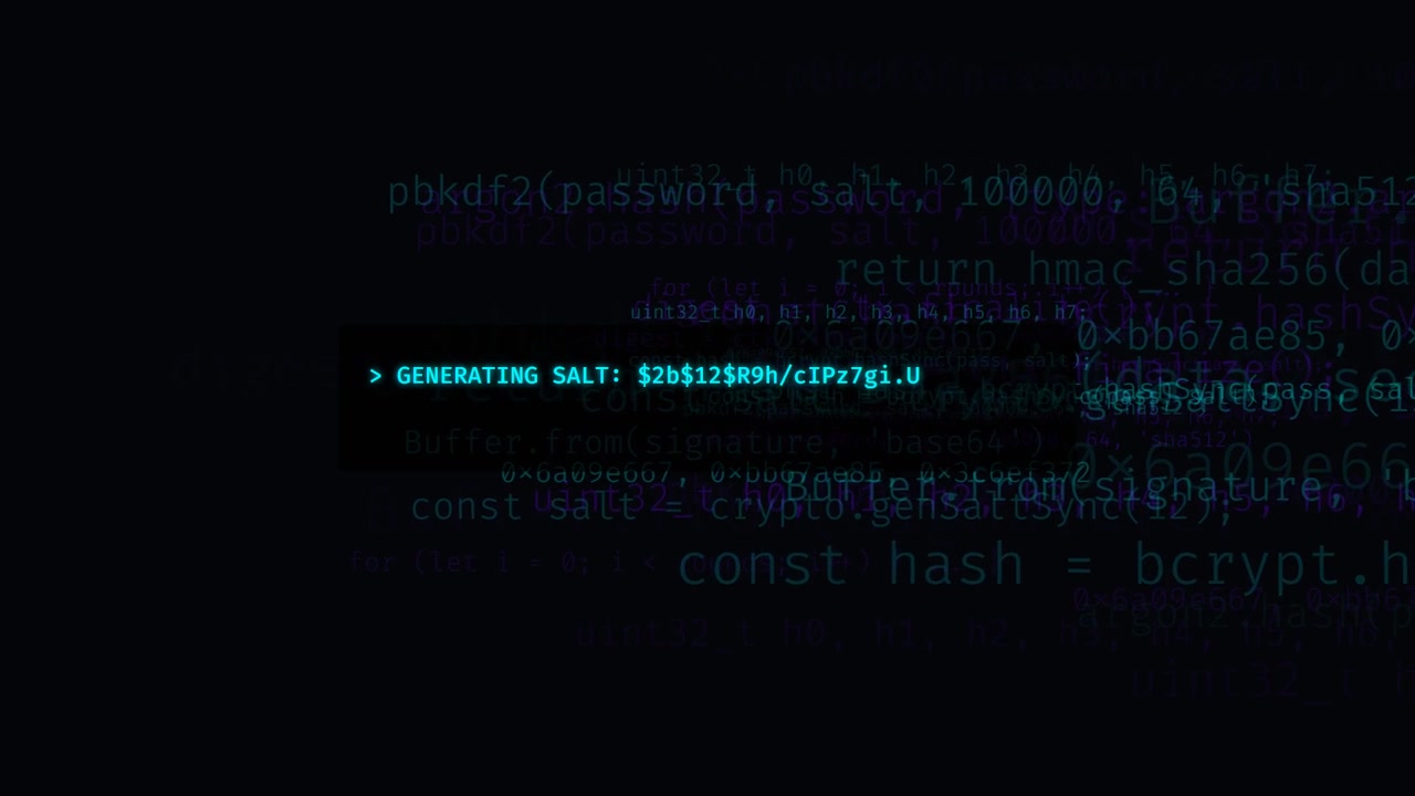 Cybersecurity Software Displaying Password Hashing Process in Terminal
