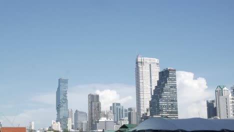 View-up-to-the-sky-of-highrise-building-in-financial-business-district-in-Silom-area-in-Bangkok