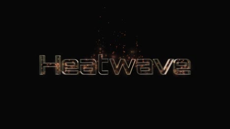 heatwave text with embers coming off the text and heat distortion highlighting the three dimensional graphic