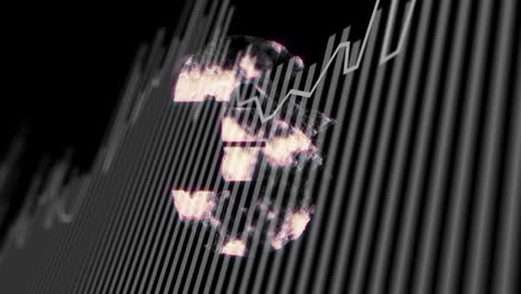 animación del símbolo del euro en el procesamiento de datos