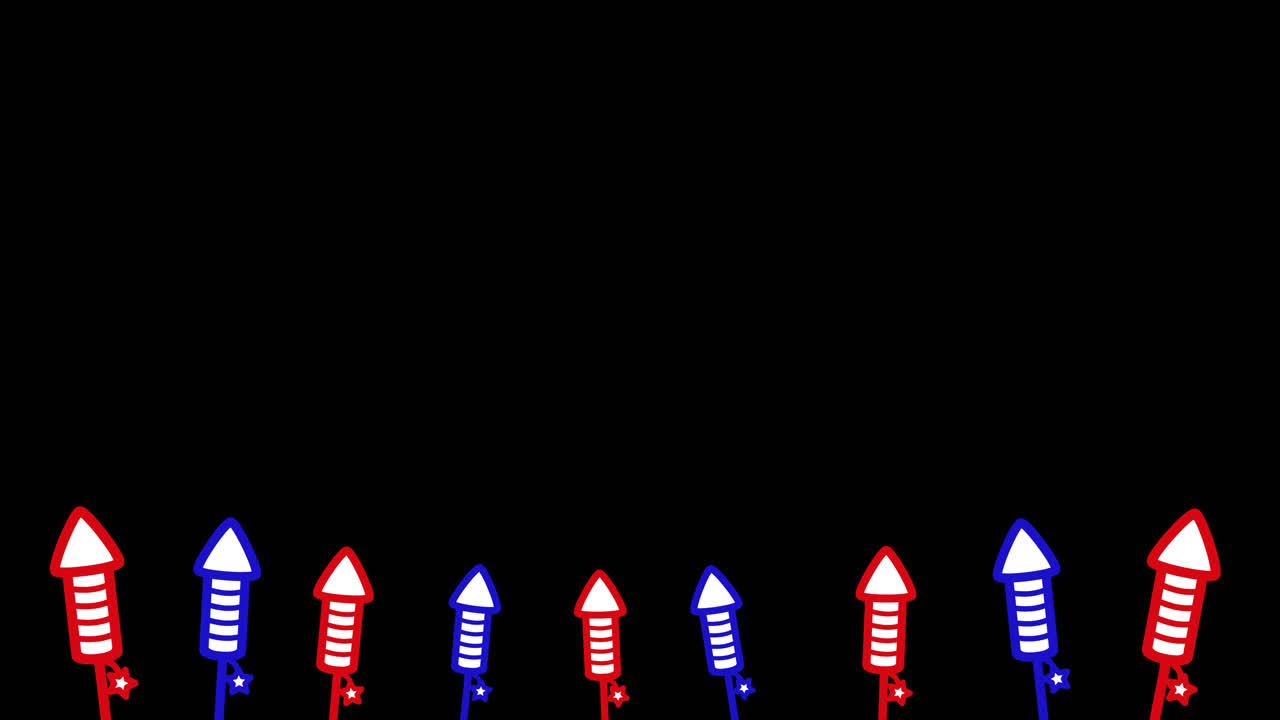 빨간색,  ⁇ 색, 파란색의 로켓이 화면에 뜨고 투명한 배경 위에 미묘하게 애니메이션됩니다.