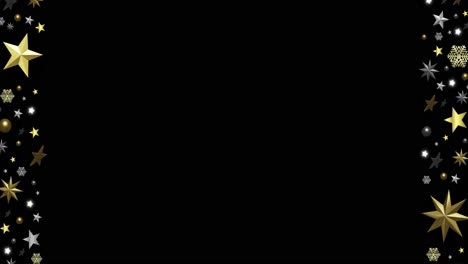 animation of stars and copyspace on black background