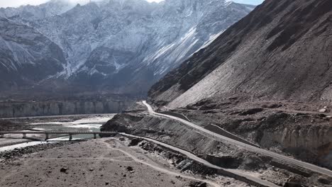 view on the new silk road or karakoram highway, this highway is the friendship project offered by china