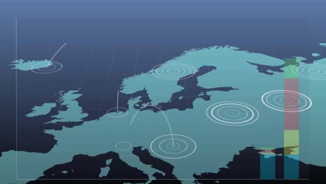 animation of world map over data processing